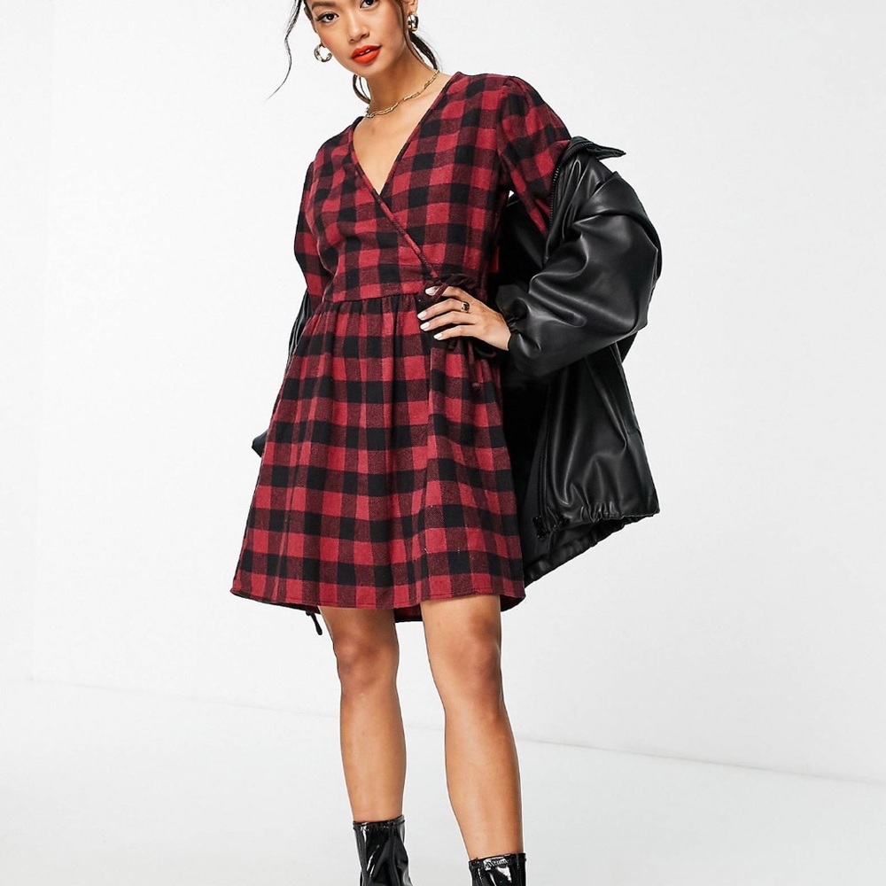 NWT Red Plaid Dress